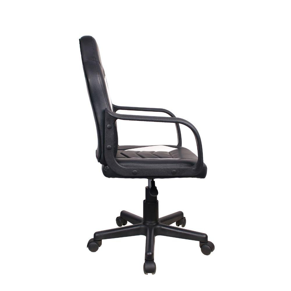 Cadeira Gamer Infantil em Couro PVC Pelegrin PEL-9354 Preto com Branco - 5