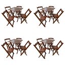 Ver imagem 1 de Kit 4 Conjuntos Mesa Dobrável Madeira 70x70 com 4 Cadeiras Personalizada Jack Imbuia - Tarimatã