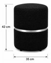 Ver imagem 2 de Puff com Cinta no Meio Prata, Cor Preto Boucle - Let Móveis