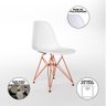 Mesa Jantar Industrial Retangular 137x90cm Branca Base V c/ 6 Cadeira Eames Eiffel Brancas Base Cobr - 4