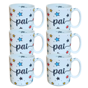 Ver imagem 1 de Kit 6 Canecas 300ml Pai - Porcelana - Decoração Estrela