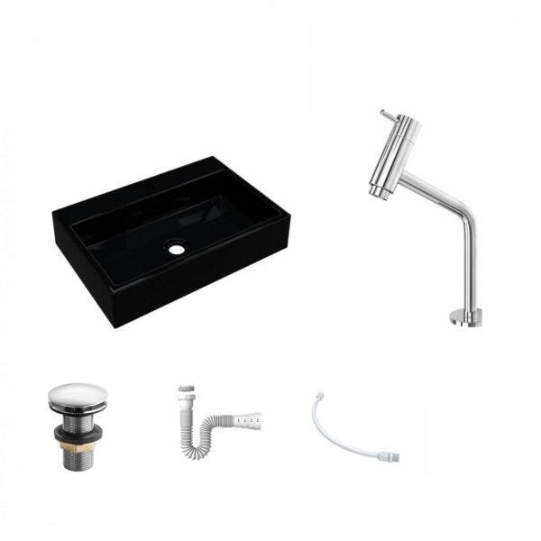 Kit Cuba RT55 Com Torneira Pratika 1060 Metal e Válvula Click 1 Polegada G e Sifão Pvc e Flexível Co - 2