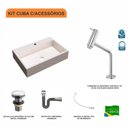 Ver imagem 3 de Kit Cuba Rt55 com Torneira Pratika 1060 Metal e Válvula Click 1 Polegada G e Sifão Cromado e Flexíve