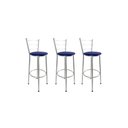 Ver imagem 1 de Kit 3 Banqueta Alta Prata Cozinha Gourmet Americana Balcão:azul