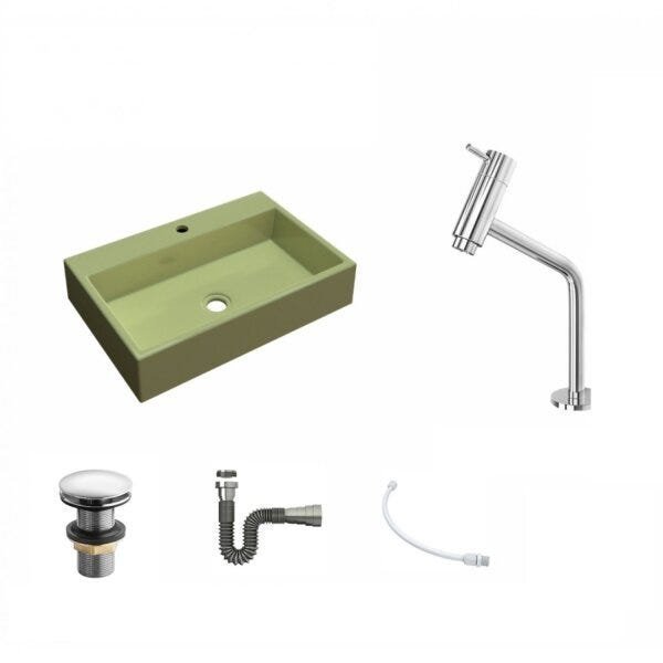 Kit Cuba RT55 Com Torneira Pratika 1060 Metal e Válvula Click 1 Polegada G e Sifão Cromado e Flexíve - 2
