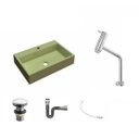 Ver imagem 2 de Kit Cuba Rt55 com Torneira Pratika 1060 Metal e Válvula Click 1 Polegada G e Sifão Cromado e Flexíve