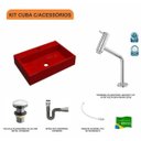 Ver imagem 3 de Kit Cuba Rt55 com Torneira Pratika 1060 Metal e Válvula Click 1 Polegada G e Sifão Cromado e Flexíve