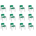 Ver imagem 2 de Kit 12 Cadeira Iso Infantil Creche, Escola Base Cinza Verde Escuro