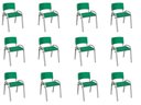 Ver imagem 2 de Kit 12 Cadeira Iso Infantil Creche, Escola Base Cinza Verde Escuro