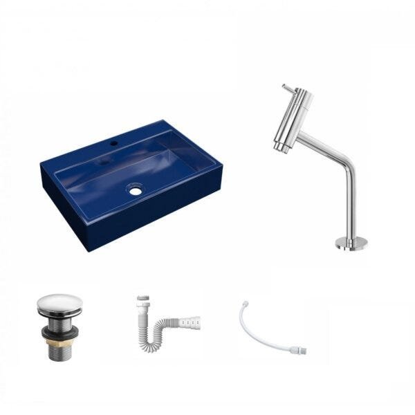 Kit Cuba RT55 Com Torneira Pratika 1060 Metal e Válvula Click 1 Polegada e Meia e Sifão Pvc e Flexív - 2