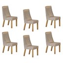 Ver imagem 1 de Kit de 6 Cadeiras para Sala de Jantar Dora Bege/Cinamomo/Linho