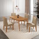 Ver imagem 1 de Mesa de Jantar Copper 120cm Tampo MDF com 4 Cadeiras Eloise Turim 07/Naturalle/Naturalle