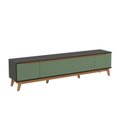 Ver imagem 2 de Rack Kappesberg 3 Portas Preto Fosco/verde Oliva 218cm