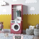 Ver imagem 2 de Lavanderia Máquina de Lavar com Cabideiro Infantil Diana:branco/rosa