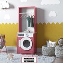Ver imagem 2 de Lavanderia Máquina de Lavar com Cabideiro Infantil Diana:branco/rosa