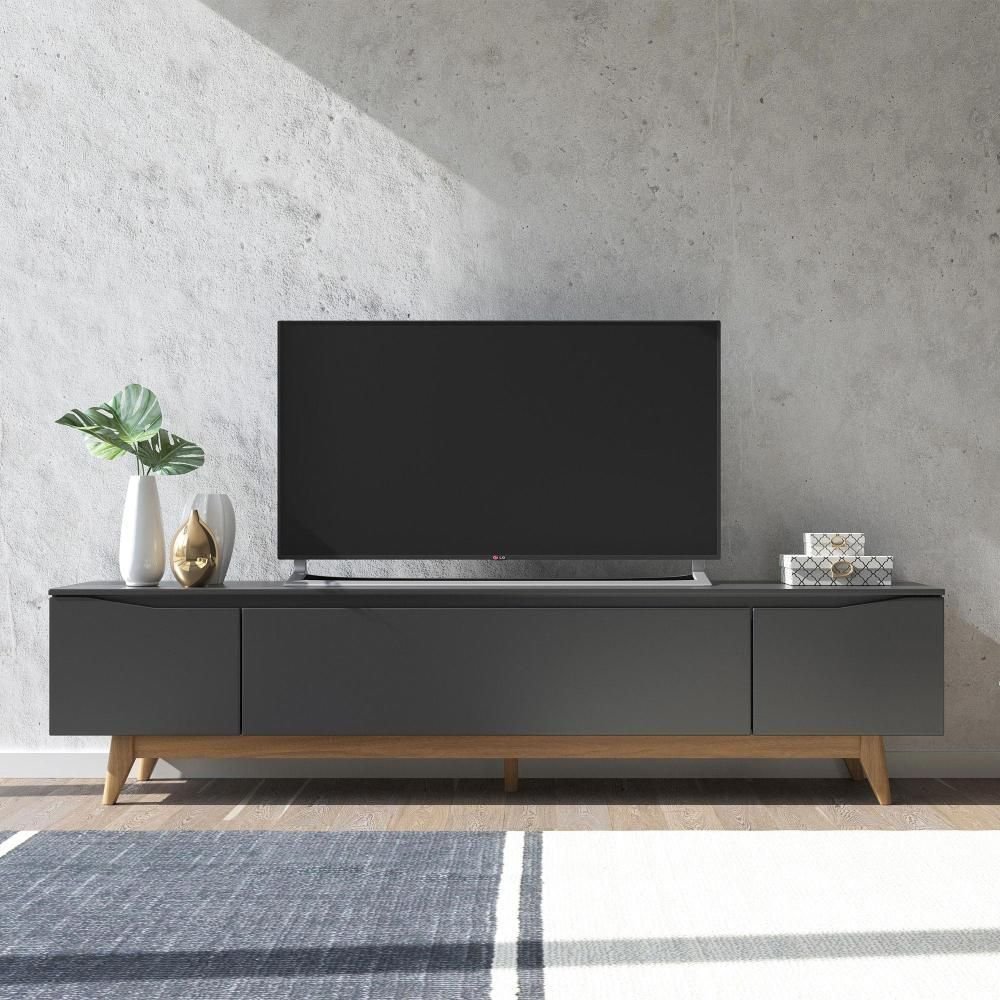 Pmdf Rack Rack Flynt 219 Cm Mdf/mdp – Natural C/ Preto Touch | MadeiraMadeira