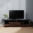 Ver imagem 6 de Rack Flynt 220 cm MDF/MDP – Natural c/ Preto Touch