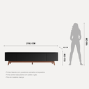 Ver imagem 7 de Rack Flynt 219 Cm Mdf/mdp – Natural C/ Preto Touch