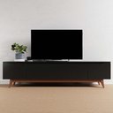 Ver imagem 4 de Rack Flynt 220 cm MDF/MDP – Natural c/ Preto Touch