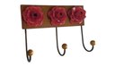 Ver imagem 1 de Cabide com Flor para Parede de Madeira Pendurador de Roupas e Toalhas Libertas Rosas Artesanato Cabi