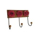 Ver imagem 1 de Cabide com Flor para Parede de Madeira Pendurador de Roupas e Toalhas Libertas Rosas Artesanato Cabi