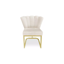 Ver imagem 2 de Cadeira de Jantar Escritorio Sala Espera Pétala Base Metal Gold Veludo Bege - Montanaris Decor
