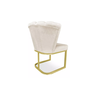 Cadeira de Jantar Escritorio Sala Espera Pétala Base Metal Gold Veludo Bege - Montanaris Decor - 3