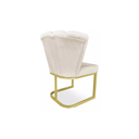 Ver imagem 3 de Cadeira de Jantar Escritorio Sala Espera Pétala Base Metal Gold Veludo Bege - Montanaris Decor