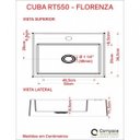 Ver imagem 6 de Kit Cuba Rt55 com Torneira Pratika 1060 Metal e Válvula 1 Polegada Compace