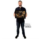 Ver imagem 2 de Quadro Decorativo Floral Luxo Flores Preto e Dourado em Moldura Caixa Tacolado Moldura Caixa 3cm Mad