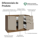 Ver imagem 5 de Balcão de Pia 120 cm 2 Portas 3 Gavetas (sem Tampo) Rustic/Crema Vik Madesa