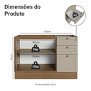 Ver imagem 4 de Balcão de Pia 120 cm 2 Portas 3 Gavetas (sem Tampo) Rustic/Crema Vik Madesa
