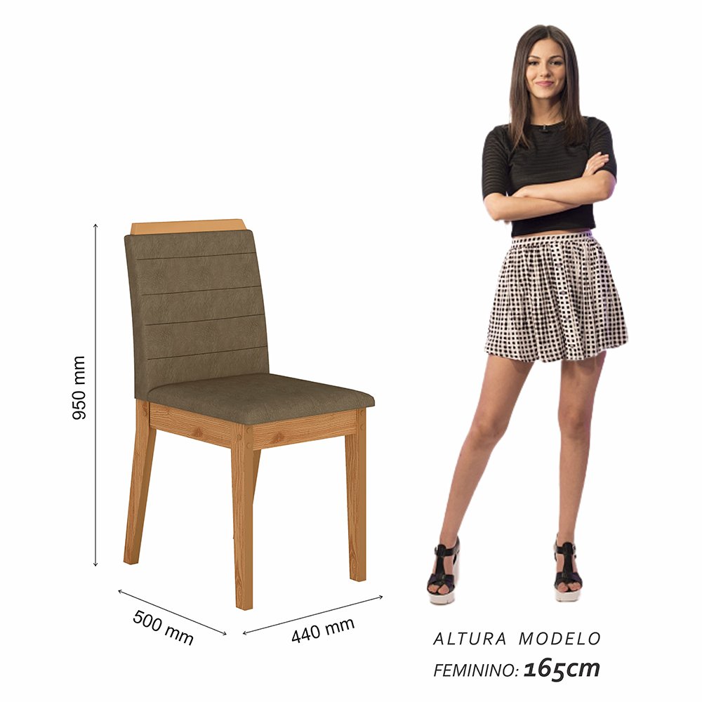 Mesa com 6 Cadeiras Qatar 1,60 Cin/preto/capuccino - Móveis Arapongas Cinamomo/preto/capuccino 02 - 4