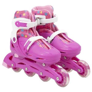 Patins Infantil + Capacete + Acessórios 36-39 Rosa