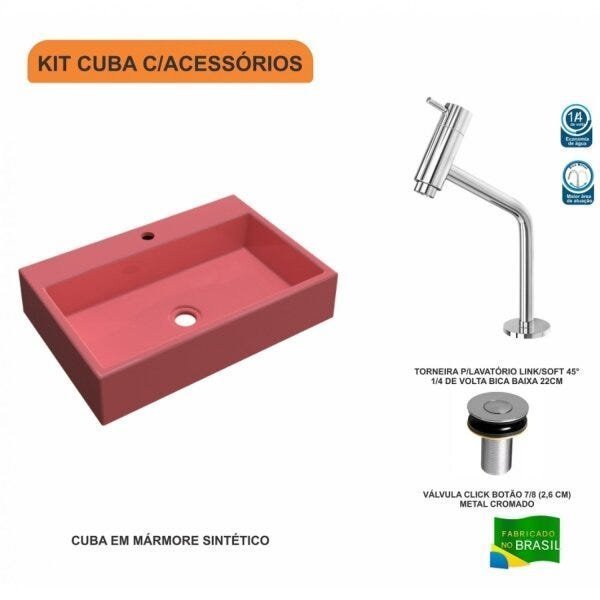 Kit Cuba RT55 Com Torneira Pratika 1060 Metal e Válvula Click 1 Polegada B Compace - 3