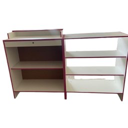 Balcão Caixa e Balcão Vitrine Expositor com Fita Rosa para Lojas Branco - Suprema Móveis - 3