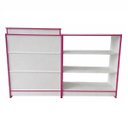 Ver imagem 1 de Balcão Caixa e Balcão Vitrine Expositor com Fita Rosa para Lojas Branco - Suprema Móveis