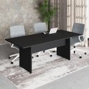 Ver imagem 1 de Mesa de Reunião Retangular F5 Office Moderno MDP 200cm Preto