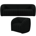 Ver imagem 1 de Kit Sofá 4 Lugares para Sala 292cm com 01 Poltrona Lazio M03 Veludo Preto - Lyam Decor