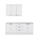 Ver imagem 6 de Kit Cozinha Modulada 4 Peças Americana 1 Aéreo + 2 Balcões + 1 Complemento sem Pia Cz126 Branco