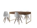 Ver imagem 2 de Conjunto Industrial Filadelfia 137x90 Ferro Dourado Tampo Amendoa 4 Cadeiras Branco