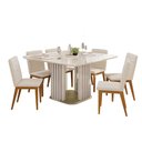 Ver imagem 2 de Mesa Jantar Melissa Madeirado/Vidro 136cm Freijo DJ Móveis
