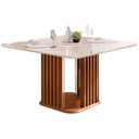 Ver imagem 1 de Mesa Jantar Melissa Madeirado/Vidro 136cm Freijo DJ Móveis