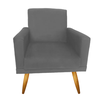 Poltrona Nina Cinza Tagmóveis Poltrona Decorativa Nina Suede - 3