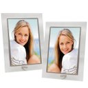 Ver imagem 1 de Jogo 2 Porta-retratos Vidro Reto Prime Borda Prata 15x20 Vertical – Tuut