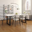 Ver imagem 2 de Mesa de Jantar Queens R 200x90x77cm Qemj9200r Branco Tx - Est.preta Branco Tx/est.preta