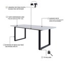 Ver imagem 3 de Mesa de Jantar Queens R 200x90x77cm Qemj9200r Branco Tx - Est.preta Branco Tx/est.preta