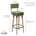 Ver imagem 4 de Kit 03 Bancos Banquetas Pés Palito Barcelona Courissimo Verde - Salaone