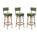 Ver imagem 1 de Kit 03 Bancos Banquetas Pés Palito Barcelona Courissimo Verde - Salaone