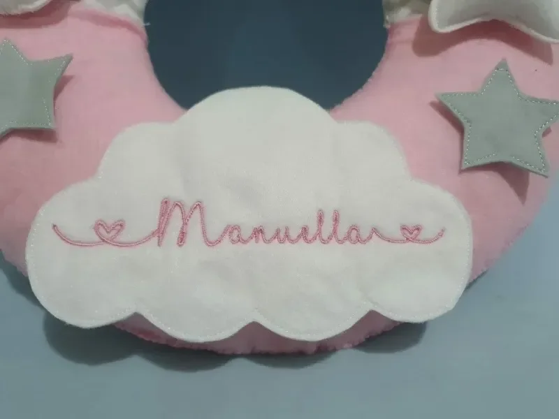 Ver imagem 3 de Enfeite Maternidade Chuva Amor Nuvem Rosa Chevron Bebê Nome